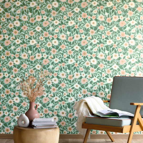 Lucky Wallpaper - Vert D Eau Rose