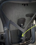 Herman Miller Aeron Classic chair back with PostureFit SL kit and OLS adapter installed