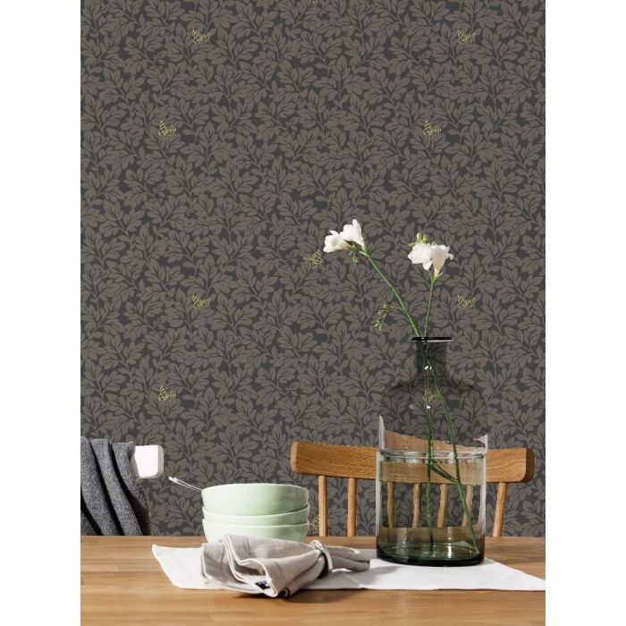 Lunden Butterfly Wallpaper - Black/gold - Discontinuing