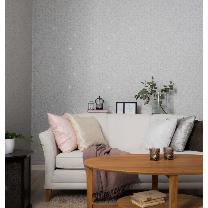 Lunden Butterfly Wallpaper - Grey - Last 8 Rolls
