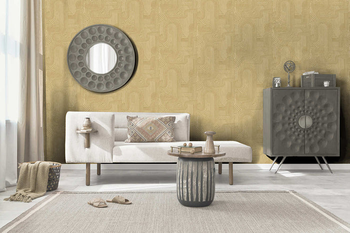 Macramé - Boho Geo Wallpaper - Ochre - Discontinuing