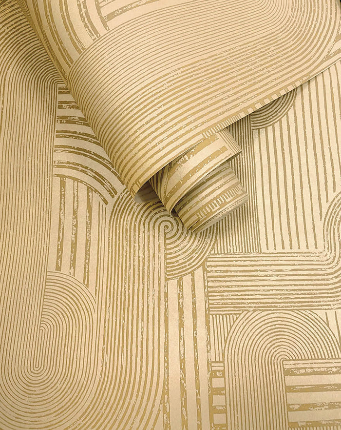 Macramé - Boho Geo Wallpaper - Ochre - Discontinuing