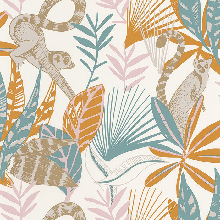Madagascar Wallpaper -White/Ochre