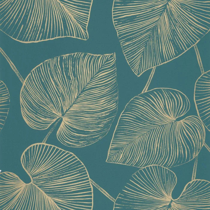 Magistral Wallpaper - Bleu Canard Or - Discontinuing