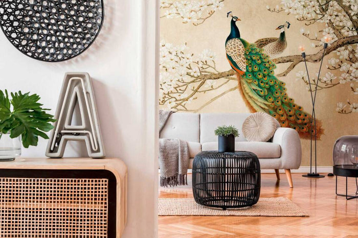 Magnolia Peacock Mural
