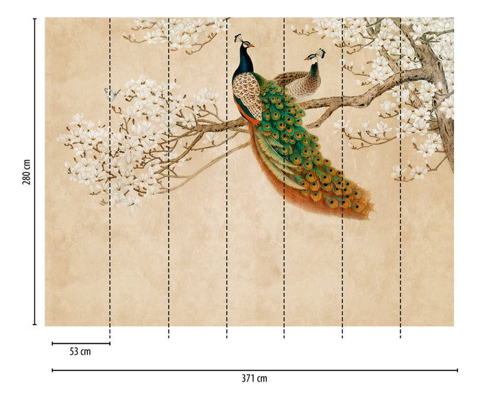 Magnolia Peacock Mural