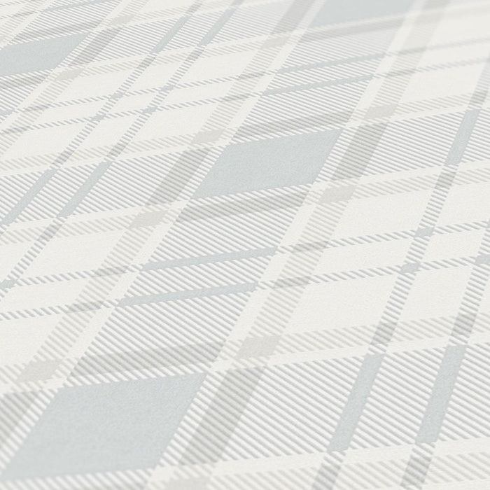 Maison Charme Plaid Wallpaper - White