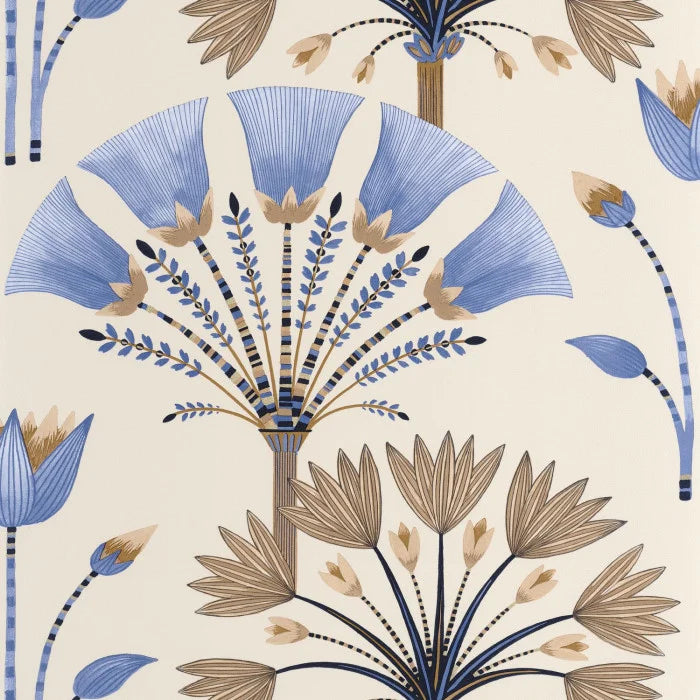 Majestic Wallpaper - Bleu canard dore