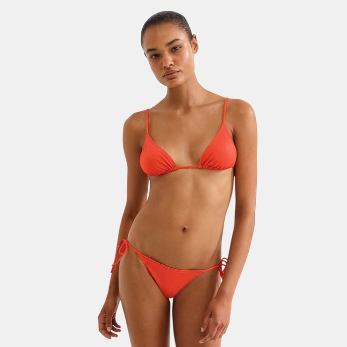 Shop Rescue Spa Malou Rooibos bikini briefs in red, featuring side ties and a thin cut.
