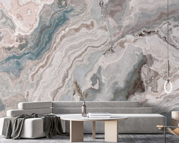 Marbled Elegance - Custom Sized Wallpaper Mural (per m2)