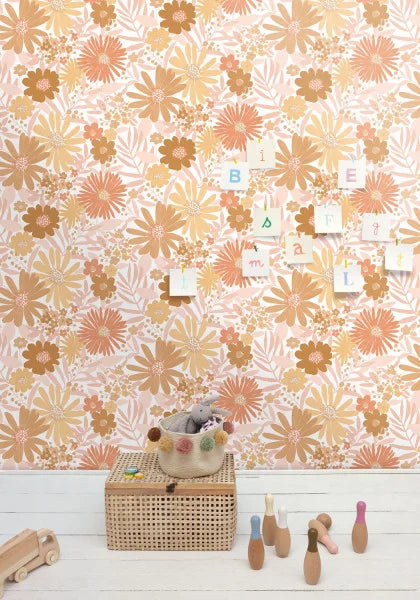 Marguerite Wallpaper - Blanc Roses