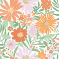 Marguerite Wallpaper - Blanc Vert Parme
