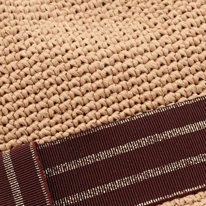 Shop Rescue Spa Marlon paper straw hat in gingembre brown with a dark chocolate grosgrain ribbon and gold thread