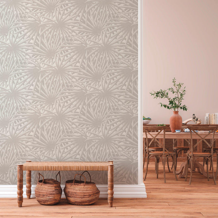 Marrakech Palms Wallpaper - Grey/White
