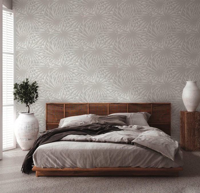 Marrakech Palms Wallpaper - Grey/White