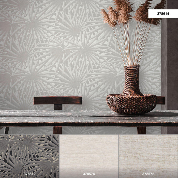 Marrakech Palms Wallpaper - Grey/White