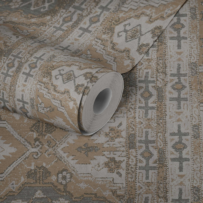 Marrakesh Carpet Wallpaper  - Beige Grey