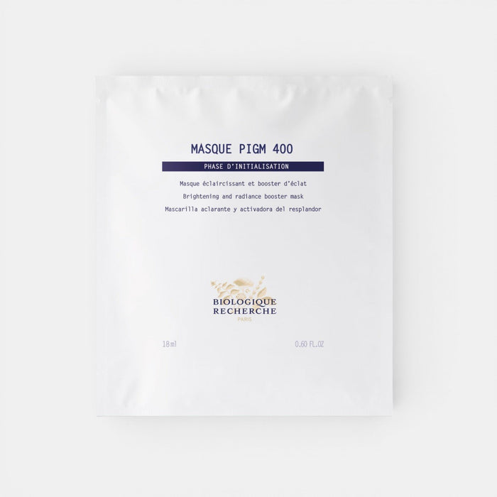 Biologique Recherche Masque PIGM 400 – brightening sheet mask for radiant, even-toned skin.