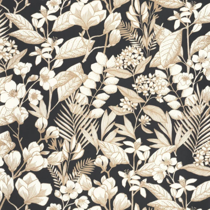 May Flower Wallpaper - Black and Gold - Discontinuing