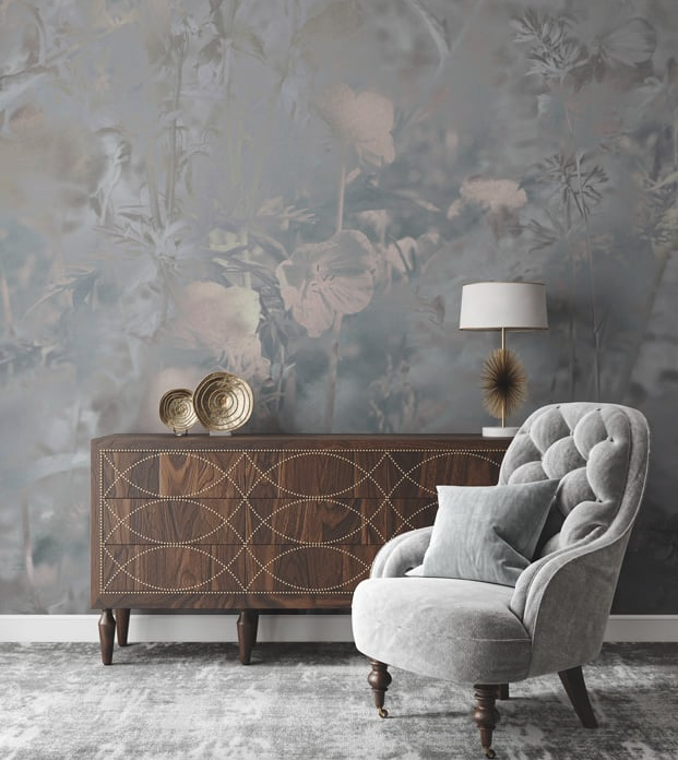 Meadow Geranium - Custom Sized Wallpaper Mural (per m2)