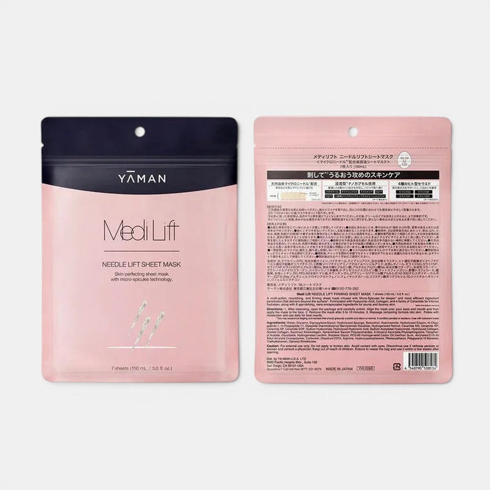 Medi Lift Needle Lift Sheet Mask packaging shown front and back on clean background.