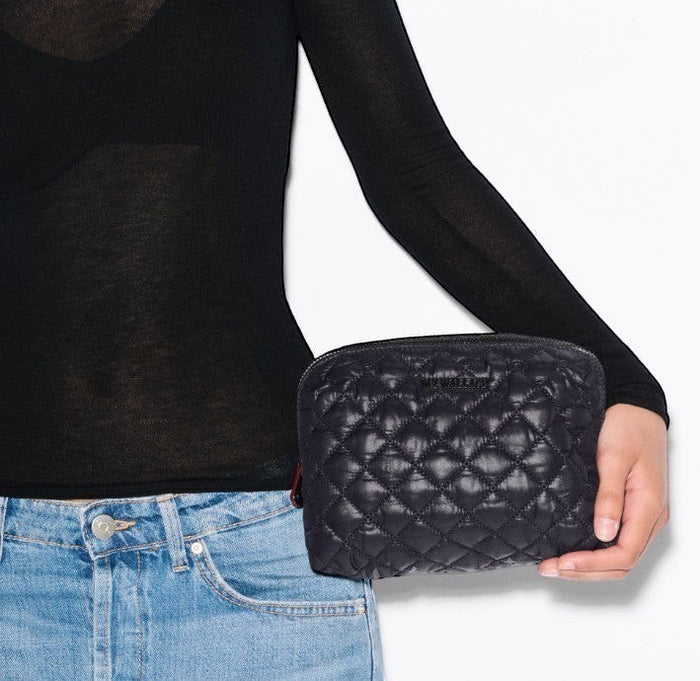 Medium Double Zip Cosmetic - Black