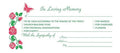 Memorial rose offering & contribution envelopes used in funeral service operations, from lynch supply