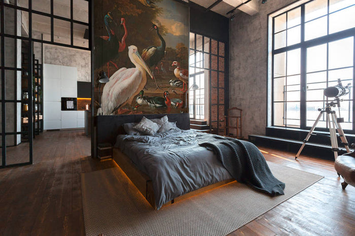 Menagerie Pelican - Custom Sized Wallpaper Mural (per m2)