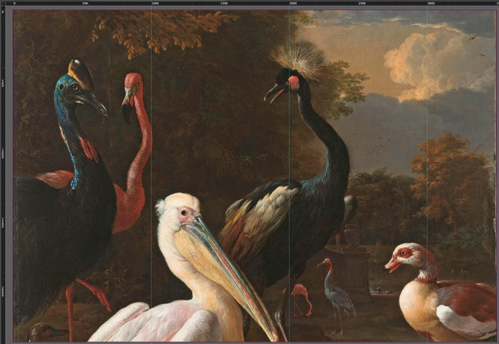 Menagerie Pelican - Custom Sized Wallpaper Mural (per m2)