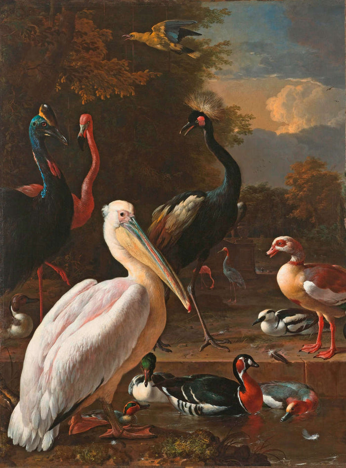 Menagerie Pelican - Custom Sized Wallpaper Mural (per m2)