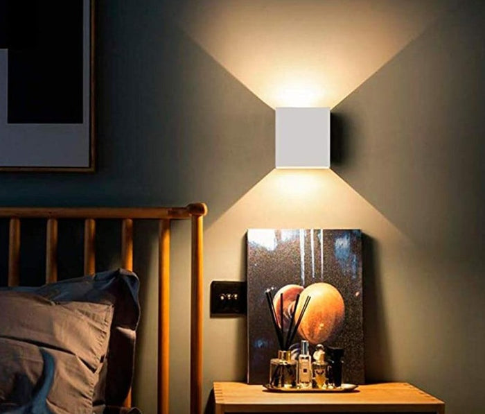 white Metal Cube Led Wall Light
