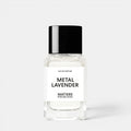 Shop Rescue Spa Metal Lavender eau de parfum in a clear glass bottle with a black cap against a white background.