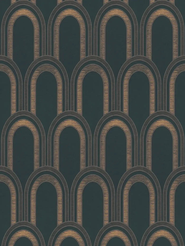 Metallic Arches Wallpaper - Black