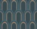 Metallic Arches Wallpaper - Blue Green