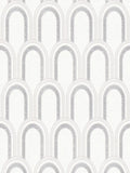 Metallic Arches Wallpaper - White Grey