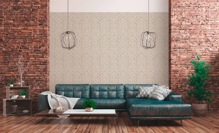 Metallic Graphics - Gold - Cream