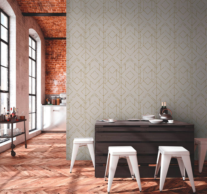 Metallic Graphics - Gold - Cream