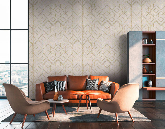 Metallic Graphics - Gold - Cream
