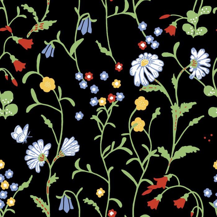 Midsommar Wallpaper - Black - Discontinuing