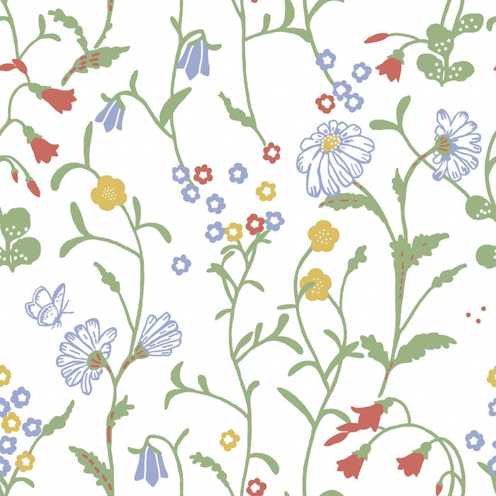 Midsommar Wallpaper - White - Discontinuing -5 Rolls Left