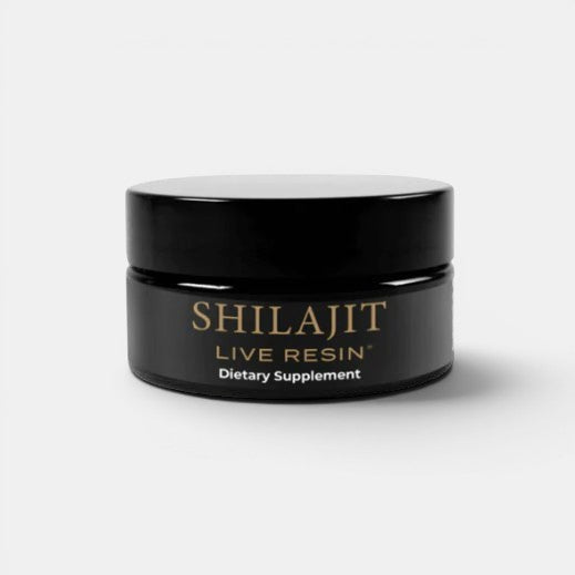 Cymbiotika Mineral Shilajit positioned upright with a white background. Mineral Shilajit may support overall health, healthy bodily functions, and brain function.