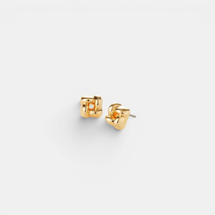 Mini Woven Square Earrings