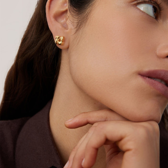Mini Woven Square Earrings