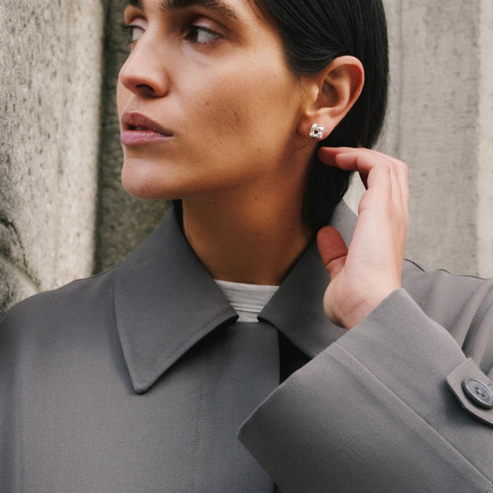 Mini Woven Square Earrings