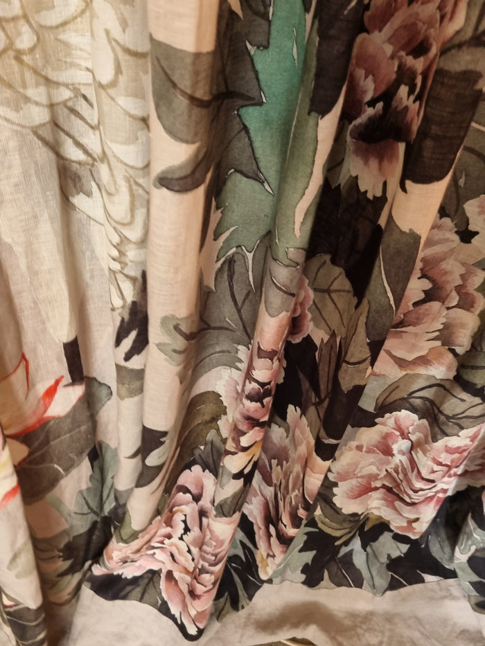 Mizu Crane Curtain Fabric - Extra Wide