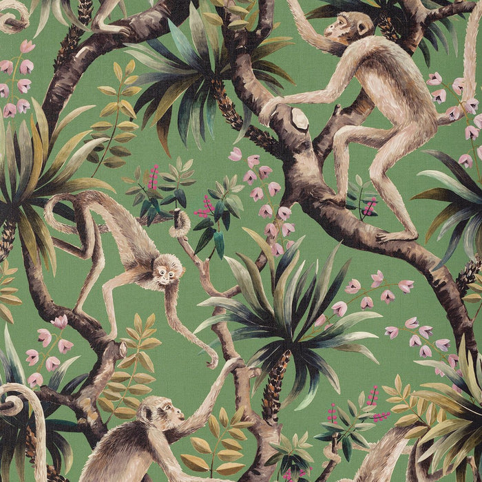Monkey Business Wallpaper - Ming Green
