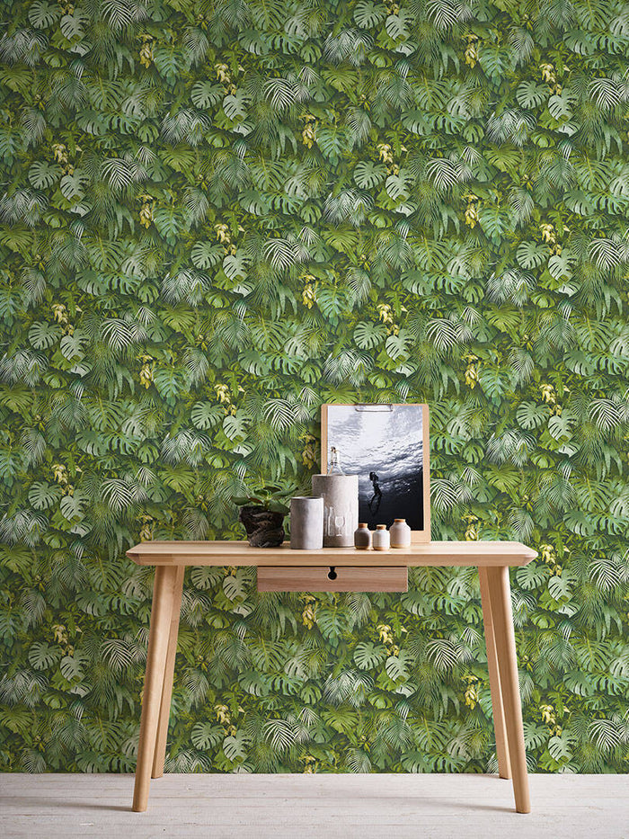 Monstera Jungle Wallpaper - Green - Non Woven