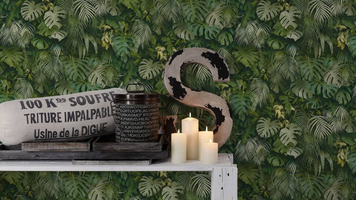 Monstera Jungle Wallpaper - Green - Non Woven