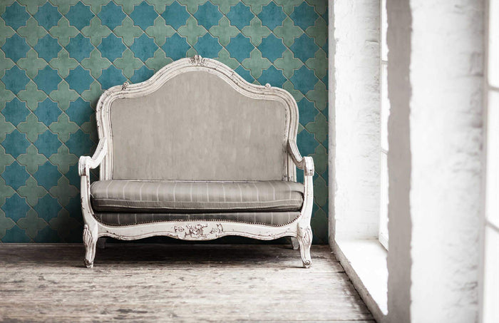 Moroccan Tile Wallpaper - Turquoise - Discontinuing