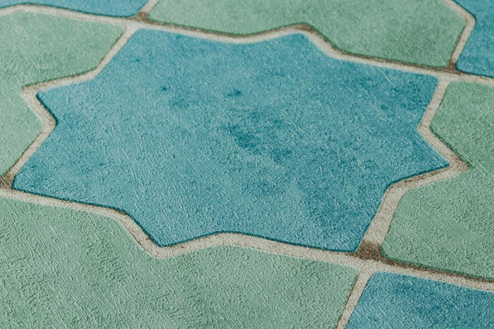 Moroccan Tile Wallpaper - Turquoise - Discontinuing